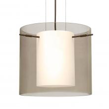 Besa Lighting 1KG-S18407-LED-BR-L - Besa Pendant Pahu 12 Bronze Transparent Smoke 1x11W LED, 15Ft. Option