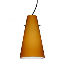 Besa Lighting 1KX-412480-BK - Besa Cierro Cable Pendant Amber Matte Black 1x100W MAX E26 Base