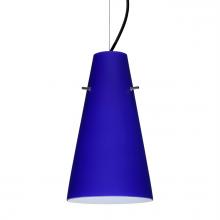 Besa Lighting 1KX-4124CM-BK - Besa Cierro Cable Pendant Cobalt Blue Matte Black 1x100W MAX E26 Base