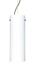Besa Lighting 1KX-412807-LED-BR-L - Besa Stilo 18 LED Pendant Opal Matte Bronze 1x11W LED, 15Ft. Cord