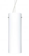Besa Lighting 1KX-412807-LED-SN-L - Besa Stilo 18 LED Pendant Opal Matte Satin Nickel 1x11W LED, 15Ft. Cord