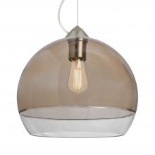 Besa Lighting 1KX-ALLY12SM-EDIL-SN-L - Besa, Ally 12 Cable Pendant, Smoke/Clear, Satin Nickel Finish, 1x5W LED Filament, 15F