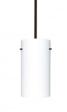 Besa Lighting 1TT-412007-LED-BR-L - Besa Stem Pendant Stilo 12 Bronze Opal Matte 1x11W LED, 15Ft. Cord