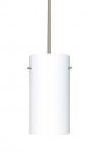Besa Lighting 1TT-412007-LED-SN-L - Besa Stem Pendant Stilo 12 Satin Nickel Opal Matte 1x11W LED, 15Ft. Cord