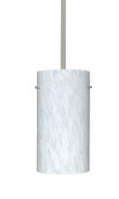 Besa Lighting 1TT-412019-LED-SN-L - Besa Stem Pendant Stilo 12 Satin Nickel Carrera 1x11W LED, 15Ft. Cord
