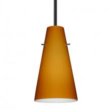 Besa Lighting 1TT-412480-BK - Besa Cierro Stem Pendant Black Amber Matte 1x100W MAX E26 Base