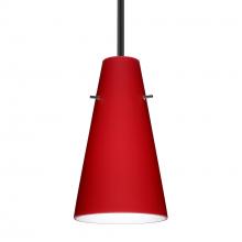 Besa Lighting 1TT-4124RM-BK - Besa Cierro Stem Pendant Black Ruby Matte 1x100W MAX E26 Base