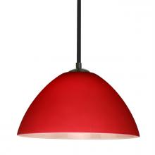 Besa Lighting 1TT-420131-BK - Besa Tessa Stem Pendant Black Red Matte 1x75W MAX E26 Base
