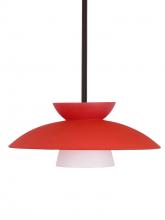 Besa Lighting 1TT-451331-LED-BR-L - Besa Trilo 15 Pendant Red Matte Bronze 1x9W LED, 15Ft. Cord