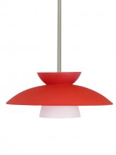 Besa Lighting 1TT-451331-LED-SN-L - Besa Trilo 15 Pendant Red Matte Satin Nickel 1x9W LED, 15Ft. Cord