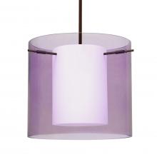 Besa Lighting 1TT-A18407-LED-BR-L - Besa Pahu 12 LED Pendant 1Tt Transparent Amethyst Bronze 1x11W LED, 15Ft. Cord