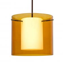 Besa Lighting 1TT-G18407-LED-BR-L - Besa Pahu 12 LED Pendant 1Tt Transparent Armagnac Bronze 1x11W LED, 15Ft. Cord