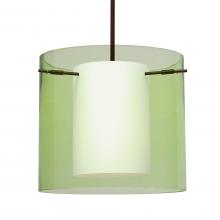 Besa Lighting 1TT-L18407-LED-BR-L - Besa Pahu 12 LED Pendant 1Tt Transparent Olive Bronze 1x11W LED, 15Ft. Cord
