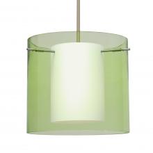 Besa Lighting 1TT-L18407-LED-SN-L - Besa Pahu 12 LED Pendant 1Tt Transparent Olive Satin Nickel 1x11W LED, 15Ft. Cord
