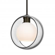 Besa Lighting 1TT-MANACL-LED-BR-L - Besa Mana Pendant, Clear/Opal, Bronze Finish, 1x9W LED, 15Ft. Cord