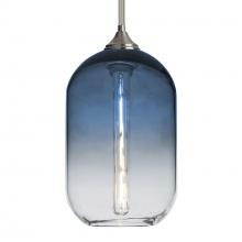 Besa Lighting 1TT-OMEGA12ST-EDIL-SN-L - Besa, Omega 12 Stem Pendant, Steel/Clear, Satin Nickel Finish, 1x4W LED Filament, 15F