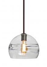 Besa Lighting 1TT-SPIR10CL-EDIL-BR-L - Besa Spirit 10 Pendant, Clear, Bronze Finish, 1x8W LED Filament, 15Ft. Cord