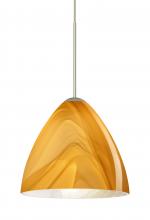 Besa Lighting 1XC-1779HN-SN-L - Besa Pendant Mia Satin Nickel Honey 1x50W Halogen, 15Ft. Cord