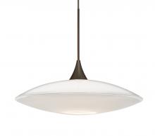 Besa Lighting 1XC-629406-LED-BR-L - Besa Pendant Spazio Bronze Opal Glossy 1x5W LED, 15Ft. Cord