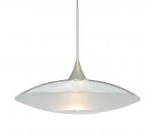 Besa Lighting 1XC-6294CL-LED-SN-L - Besa Pendant Spazio Satin Nickel Clear/Frost 1x5W LED, 15Ft. Cord