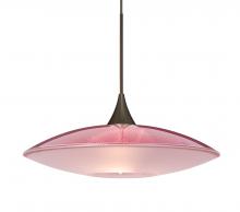 Besa Lighting 1XC-6294RD-LED-BR-L - Besa Pendant Spazio Bronze Red/Frost 1x5W LED, 15Ft. Cord