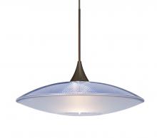 Besa Lighting 1XT-6294BL-LED-BR-L - Besa Pendant Spazio Bronze Blue/Frost 1x5W LED, 15Ft. Cord