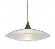 Besa Lighting 1XT-6294CL-LED-BR-L - Besa Pendant Spazio Bronze Clear/Frost 1x5W LED, 15Ft. Cord