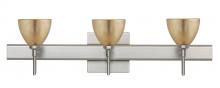 Besa Lighting 3SW-1758GF-SN-SQ - Besa Divi Wall With SQ Canopy 3SW Gold Foil Satin Nickel 3x40W G9