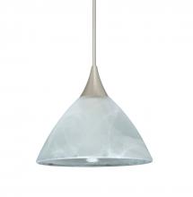 Besa Lighting X-174352-SN-L - Besa Pendant For Multiport Canopy Domi Satin Nickel Marble 1x50W Halogen, 15Ft. Cord
