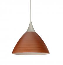 Besa Lighting X-1743CH-SN-L - Besa Pendant For Multiport Canopy Domi Satin Nickel Cherry 1x50W Halogen, 15Ft. Cord