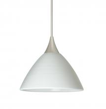 Besa Lighting X-1743KR-SN-L - Besa Pendant For Multiport Canopy Domi Satin Nickel Chalk 1x50W Halogen, 15Ft. Cord