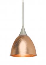 Besa Lighting X-1758CF-SN-L - Besa Divi Pendant, Copper Foil, Satin Nickel, 1x50W Gy6.35, 15Ft. Cord