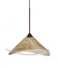 Besa Lighting X-181305-BR-L - Besa Pendant For Multport Canopy Hoppi Bronze Mocha/Clear 1x50W Halogen, 15Ft. Cord