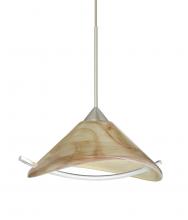 Besa Lighting X-181305-SN-L - Besa Pendant For Multport Canopy Hoppi Satin Nickel Mocha/Clear 1x50W Halogen, 15Ft.