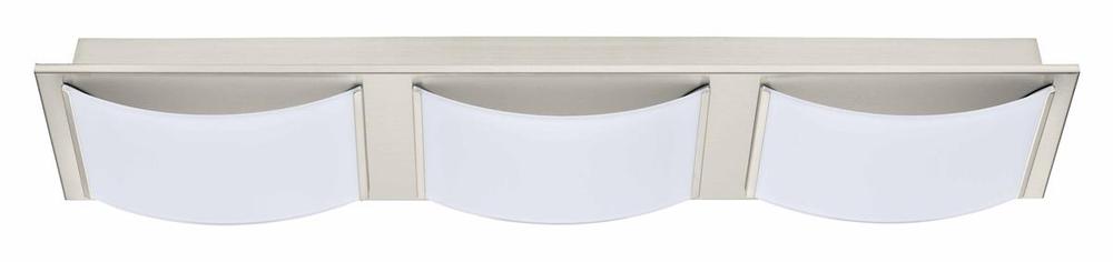 3 LT LED Bath/Vanity Light w/ Matte Nickel  Finish & White Glass Shades