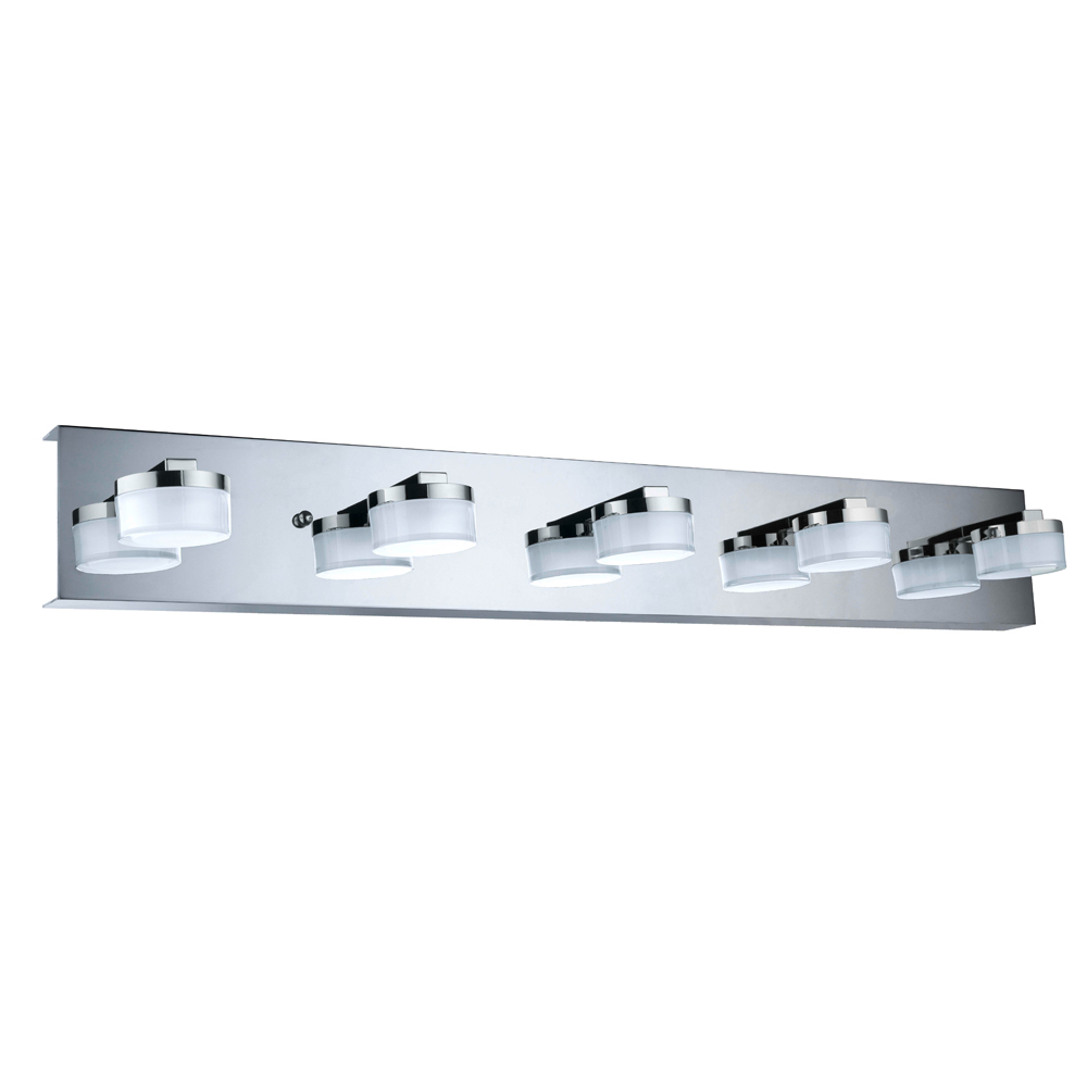 5 LT Integrated LED Bath/Vanity Light w/ Chrome Finish & Clear & Satin Acrylic Shades