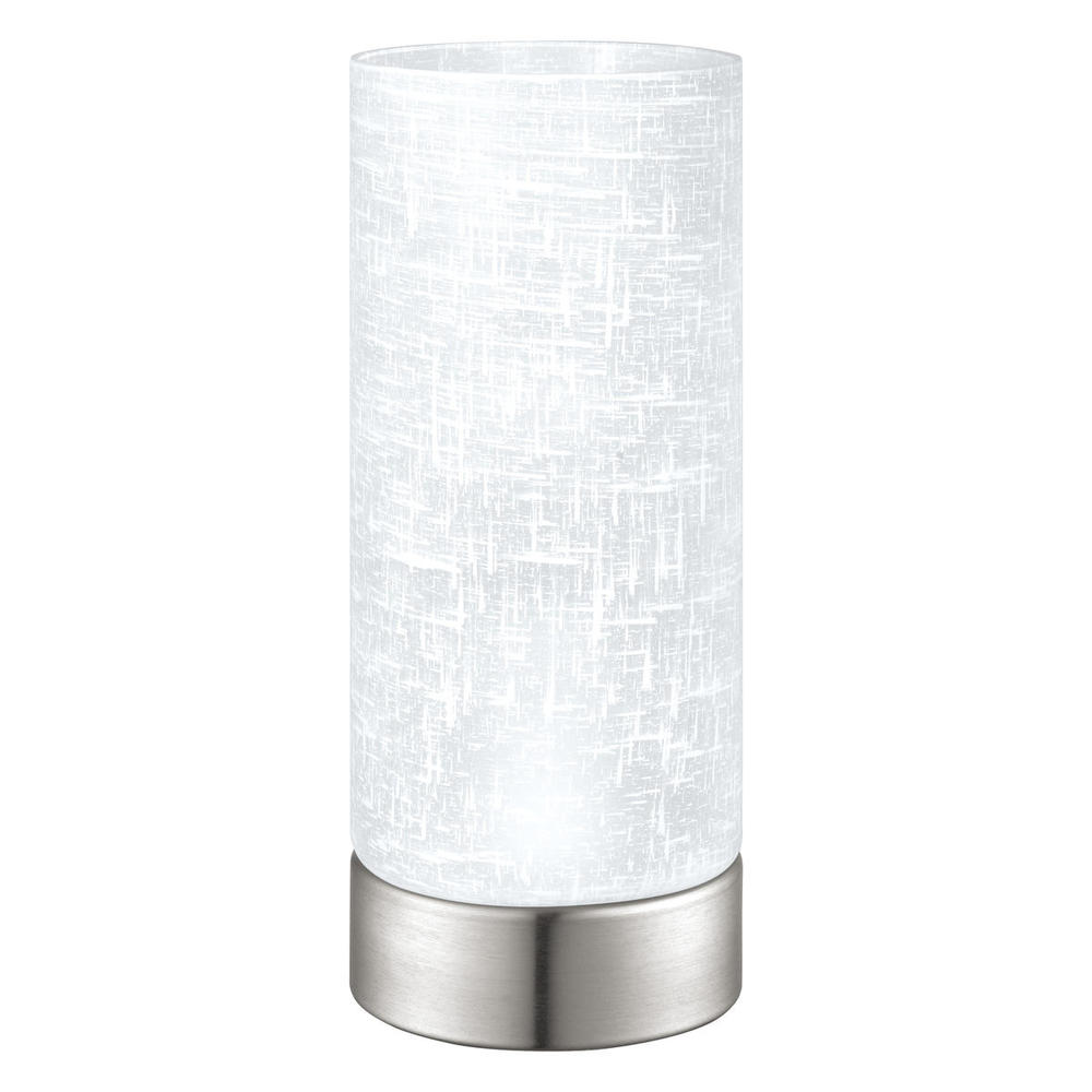 1 LT Table Lamp w/ Matte Nickel Finish & Cream Linen Shade