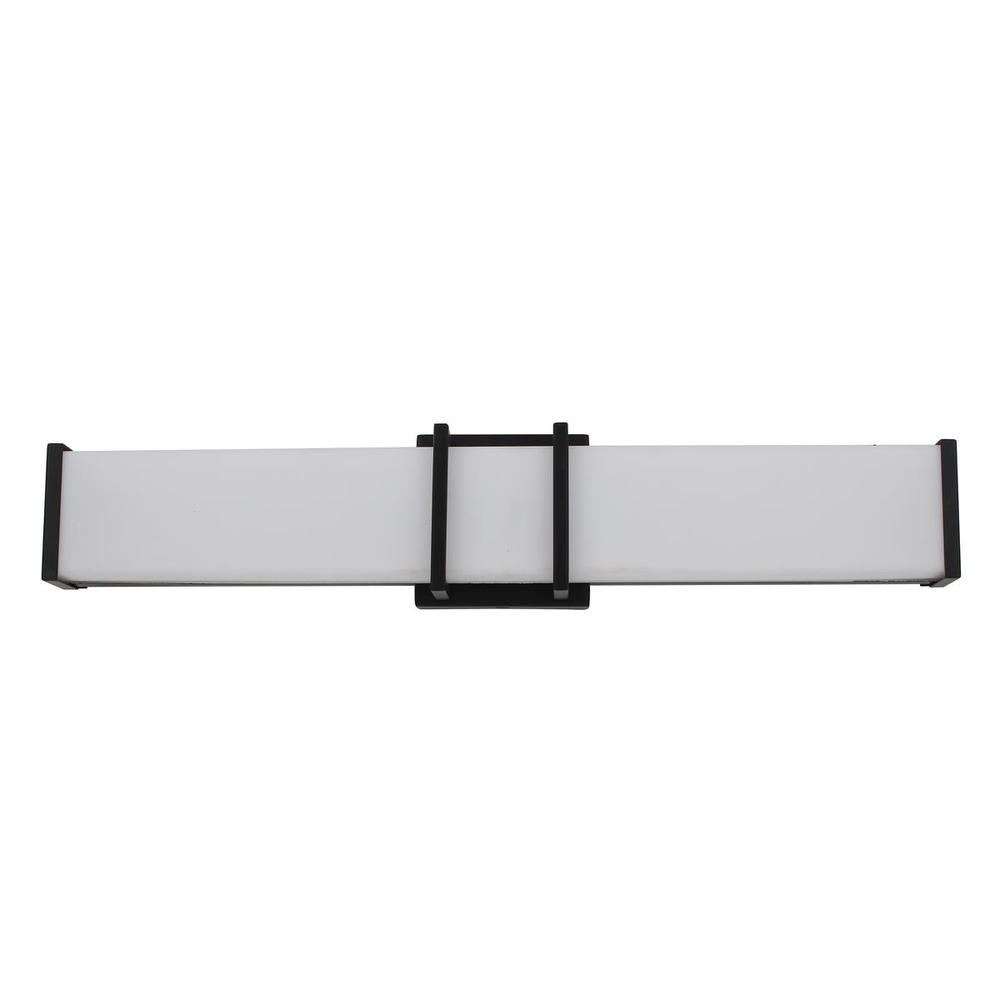 1 LT LED Bath/Vanity Light w/ Matte Black Finish & White Acrylic Shade