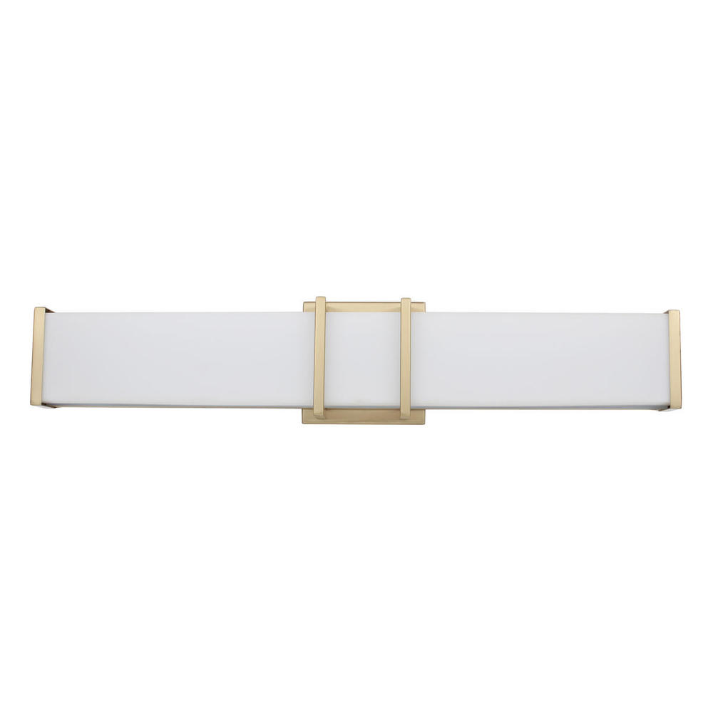 1 LT LED Bath/Vanity Light w/ Brushed Gold Finish & White Acrylic Shade