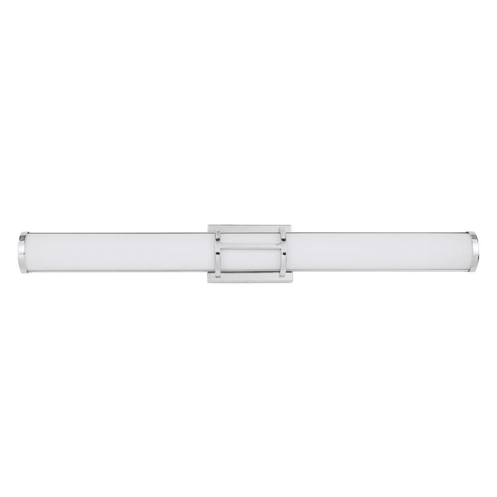 1 LT Integrated LED Bath/Vanity Light w/ Chrome Finish & White Acrylic Shade