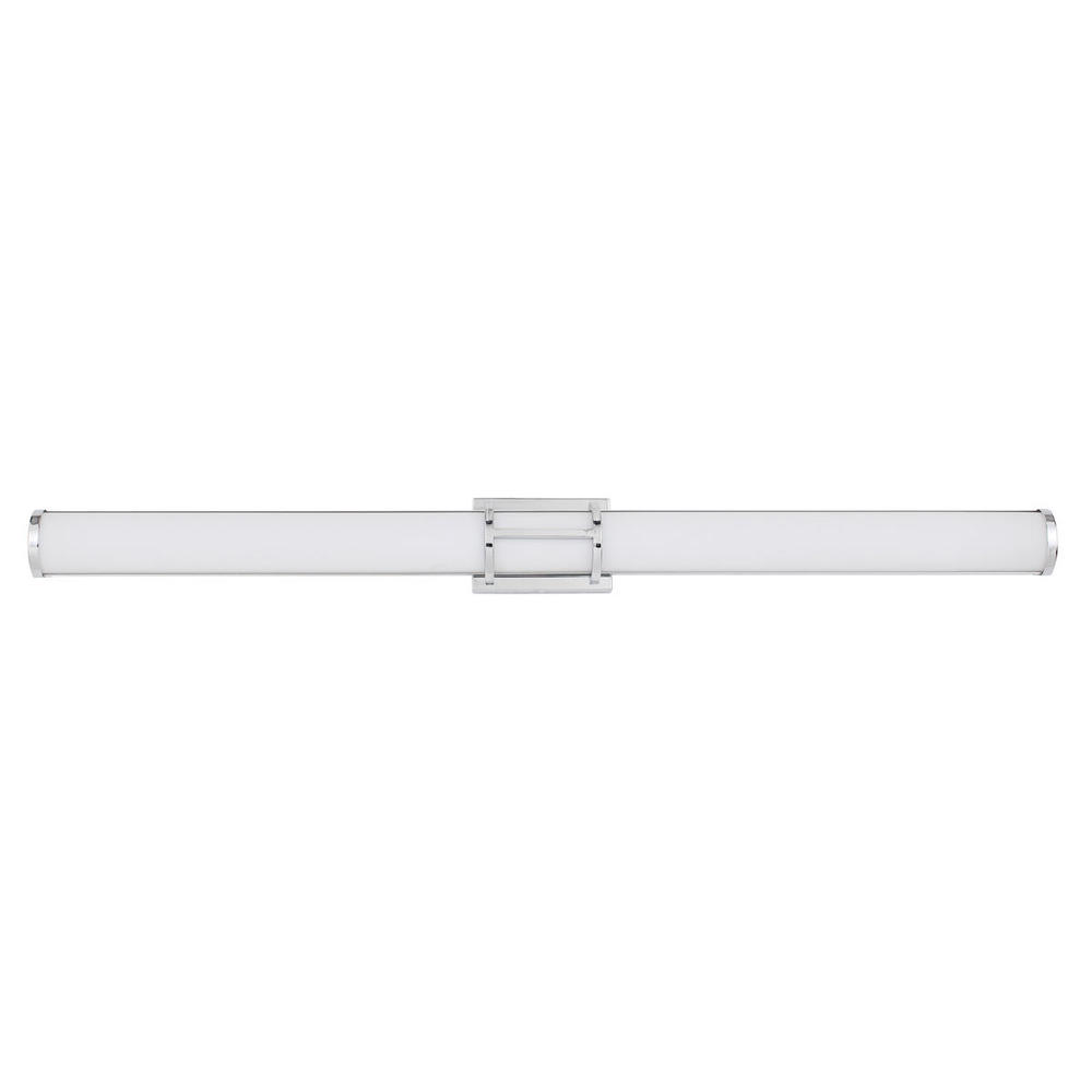 LED Bath/Vanity Light w/ Chrome Finish & White Acrylic Shande