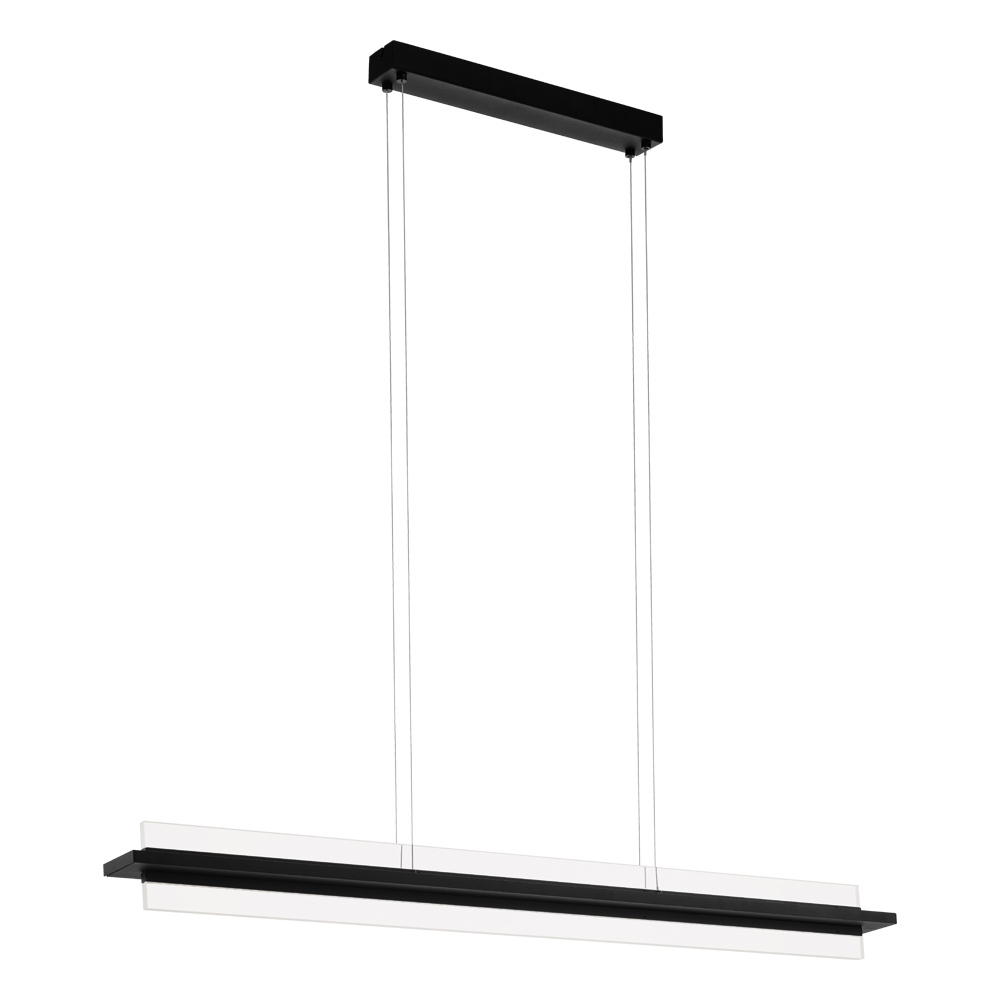 1 LT Integrated LED Linear Pendant w/ Black Finish & Clear Acrylic Diffuser