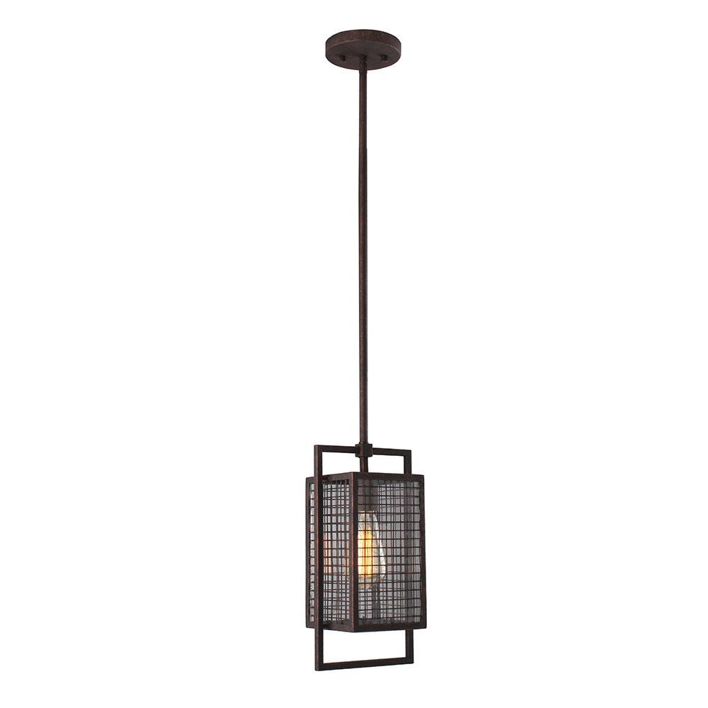 1 LT Outdoor Wall Light w/ Rust Color Finish & Clear Glass Shade