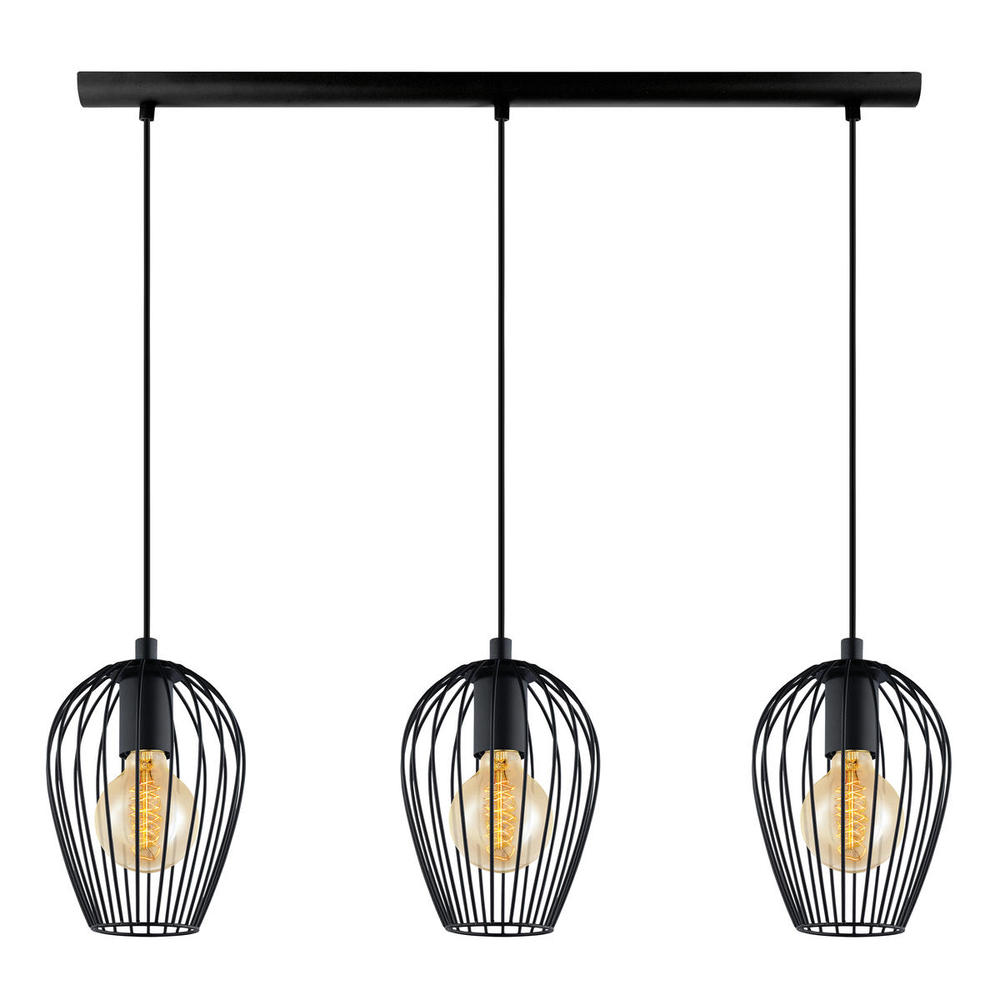 3 LT Linear Pendant w/ Black Finish &  Black Metal Shades