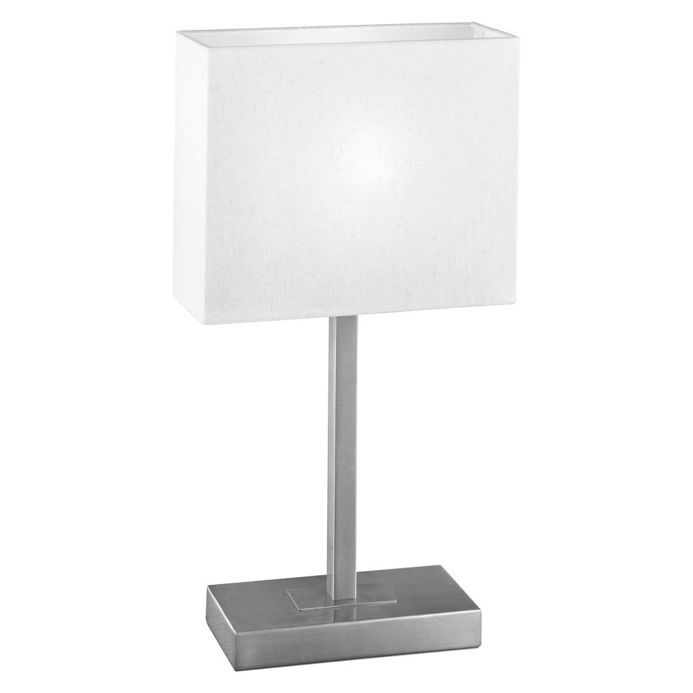 1 LT Table Lamp w/ Matte Nickel & Chrome Finish & Cream Fabric Shade