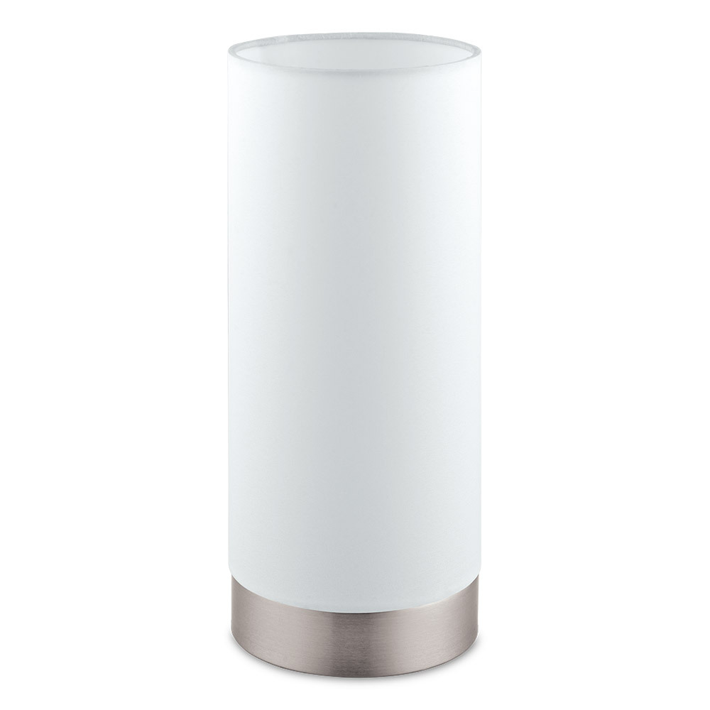 1 LT Table Lamp w/ Matte Nickel Finish & White Fabric Shade