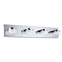 Eglo 201494A - 4 LT LED Bath/Vanity Light w/ Chrome Finish & Clear & Satin Acrylic Shades