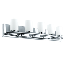 Eglo 201714A - 5 LT Bath/Vanity Light w/ Chrome Finish &  White Cylinder Glass Shades