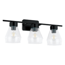 Eglo 204094A - 3 LT Bath/Vanity Light w/ Matte Black Finish & Clear Glass Shades
