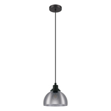 Eglo 204239A - 1 LT Pendant w/ Black Finish & Metallic Smoked Glass Shade